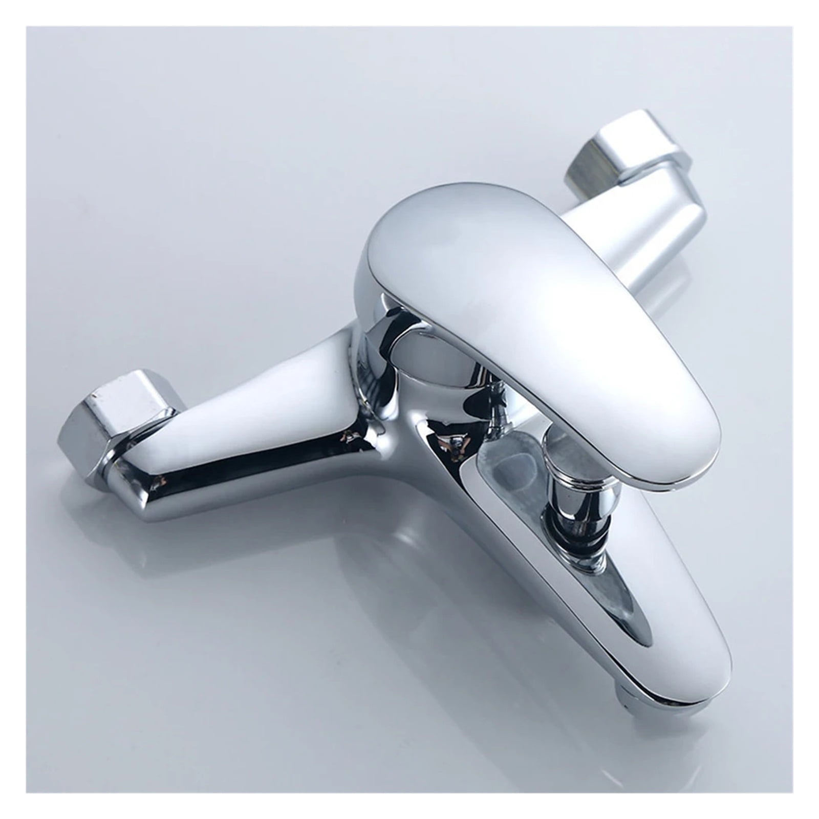 Bathtub Faucet Wall Mounted Hot Cold Water Faucet, Dual Spout Mixer Tap Zinc Alloy Bathroom Bathtub Water Mixer Taps Faucet
