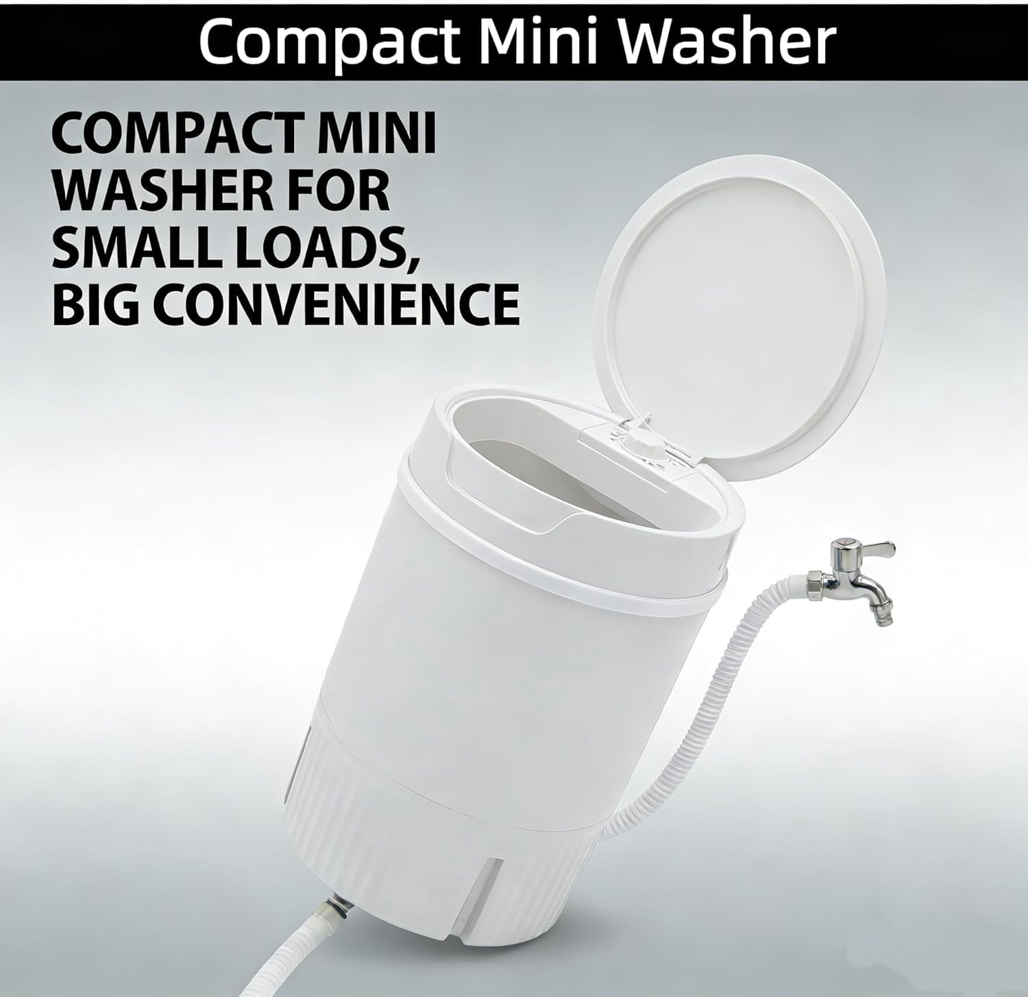 Portable Washing Machine – 4.5L Mini Washer with Spinner, 260W Compact Laundry Washer, Semi-Automatic Single Tub Washer for Camping, RV, Portable Washer for Small Loads, IPX4 Waterproof (White)