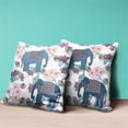 thumbnail image 2 of Amrita Sen Designs  16 x 16 in. Two Elephants Broadcloth Indoor & Outdoor Blown & Closed Pillow - Blue, Pink & Grey, 2 of 4