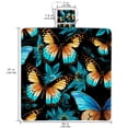 thumbnail image 2 of Butterfly Outdoor Canvas Picnic Blanket Lightweight Foldable Waterproof Beach Mat with Carrying Strap and Pocket - Camping, Hiking, and Picnics!, 2 of 6
