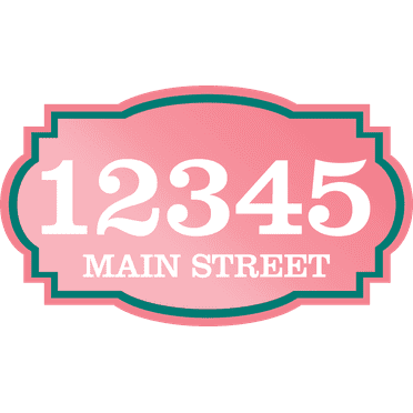 Curb-N-Sign® Horizontal House Address Decals, Victorian Fancy Super Reflective Mailbox Address Numbers, Easy Peel & Stick Customized Address Number (Blush Pink,7"x12")