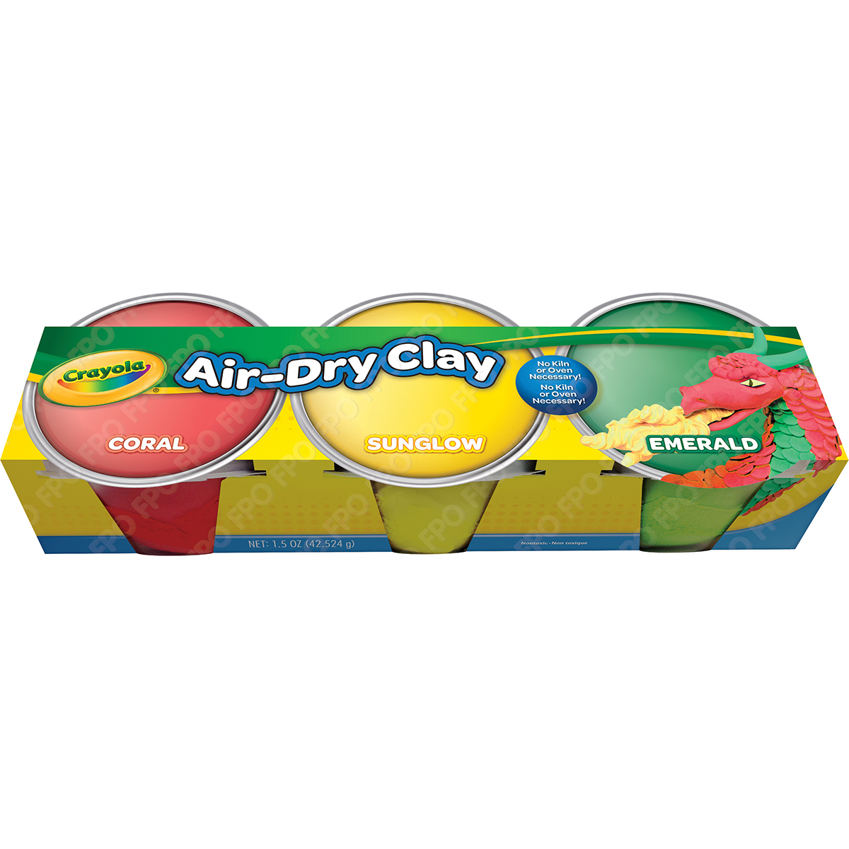 Crayola Air Dry Clay, Pastel Colors, 3 Count