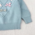 thumbnail image 4 of Delliss Toddler Baby Girls Fall Outfits Long Sleeve Knitted Bowknot Sweater Tops Pleated Mini Skirt Set Autumn Winter Clothes Set 3-8 Years, 4 of 4
