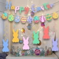 thumbnail image 3 of Banner de feliz Pascua Banner de conejito de Pascua Decoración de Pascua colorida Banner de huevo de Pascua Estilo A, 3 of 8