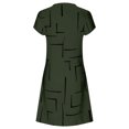 thumbnail image 3 of Robes pour Femmes Grande Taille à Col en V, Manches Courtes, Décontractées d'Été, à Étages, Coupe Ample, à Empiècements, Coupe Droite, Longueur Midi, 3 of 5