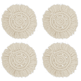 thumbnail image 1 of Posavasos Juego de posavasos absorbentes de color beige para protección de mesa de madera Tejido hecho a mano para inauguración de la casa, 1 of 5