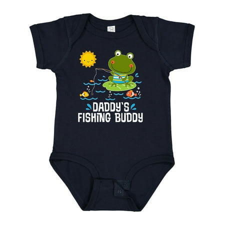 

Inktastic Daddys Fishing Buddy Cute Frog Gift Baby Boy or Baby Girl Bodysuit
