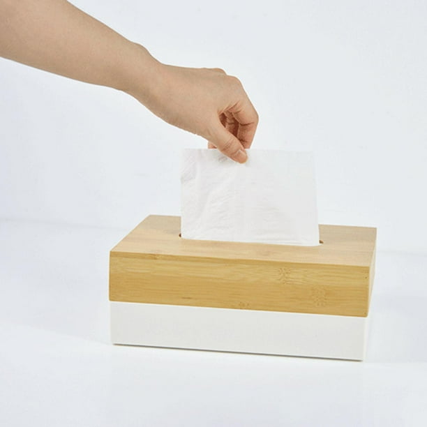 Caja de pañuelos Caja de servilletas de mesa Porta pañuelos faciales, Servilletero moderno Servilletero, Rectangular para Hotel Car Dresser Countertop Blanco perfecl Caso de tejido