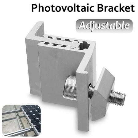 Aluminum Alloy Adjustable 19mm-29mm/35mm-55mm Solar Panel Mounting Z Brackets End Mid Clamp Kit with Nuts and Bolts, Supporting for RV Roof (Best Roof For Solar Panels)
