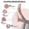 thumbnail image 4 of Yawlsow 4 Pairs Pilates Grip Socks for Women, Non Slip Yoga Socks with Arch Support & Breathable Cotton for Barre Ballet Hospital Workout, Size 5-10, 4 of 7