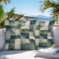 thumbnail image 5 of Waterproof Throw Pillow Covers Set of 2, 16x16 Inch Green Teal Geometric Decorative Pillowcases Outdoor Pillow Slip Cushion Covers Set for Couch Tent Abstract Art Modern, 5 of 7