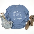 thumbnail image 4 of Fisherman Collage - Women's Garment Dyed Long Sleeve Graphic T-Shirt, 4 of 12