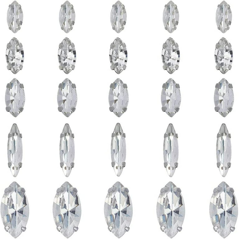 Sew on Rhinestones Beads D Clawcrystal Clear Glass Teardrop Oval Octagon  Marquise Silver Shadow Rhinestones Settings /wedding Supplies 