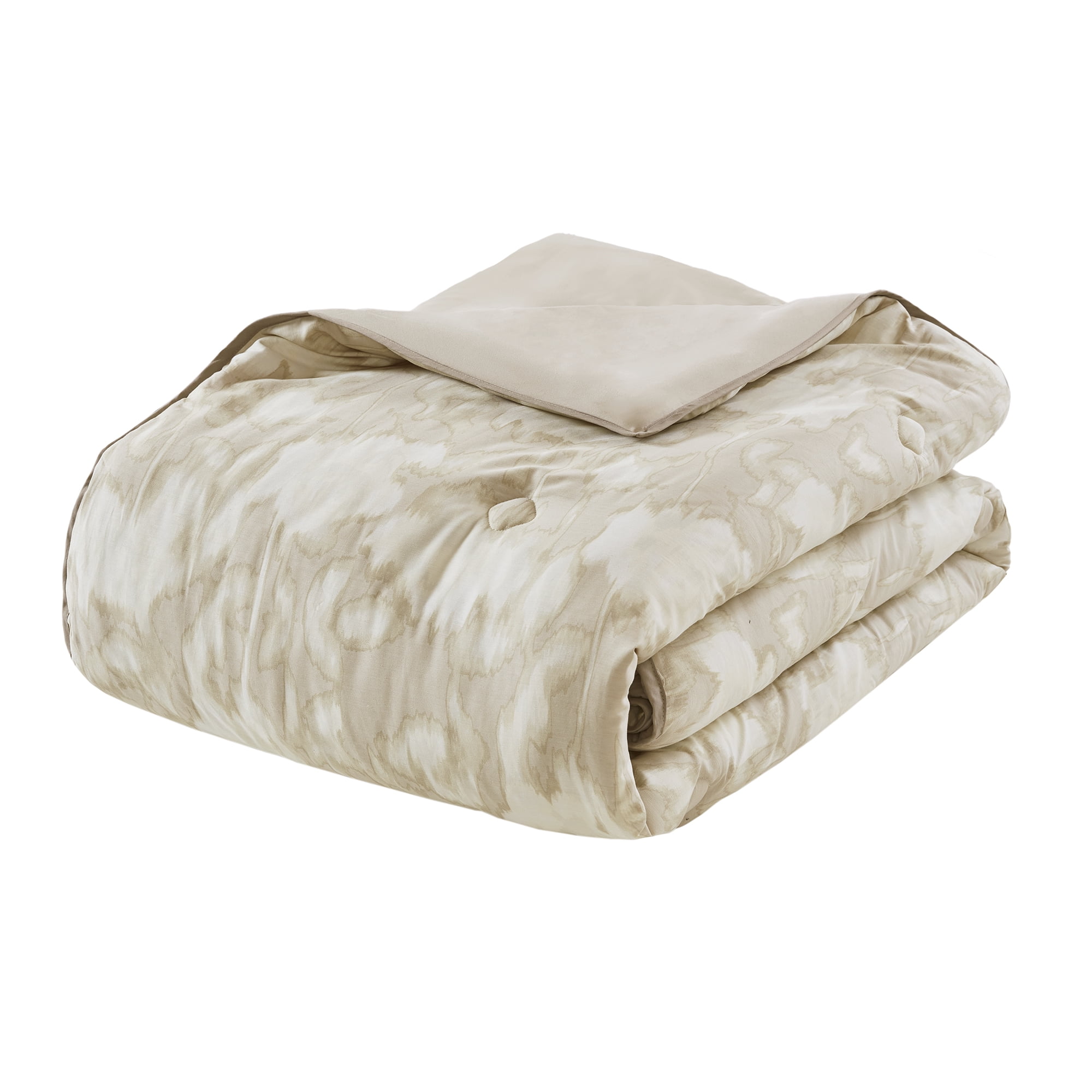 Mainstays Blurred Rose 3-Piece Beige Comforter Set, King