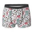 thumbnail image 6 of Men's Boxer Briefs, Cute Cartoon Couple Cat Heart Soft Comfy Mens Underwear Boxer Briefs Breathable With Widen Waist, 6 of 7