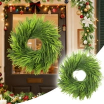 Christmas Wreaths for Front Door - 20" Real Touch Norfolk Pine Wreath, Large Artificial Greenery Wreath for Mantle Wall Window Indoor Outdoor Decor