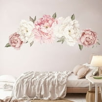 UHUSE Wall Sticker Creative Peony Flower Sticker Home Wall Bedroom Decoration