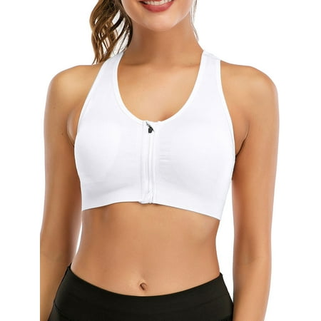 FUTATA Womens Sports Bra Padded Seamless Racerback Workout Bras High Impact Push-Up Post Op Bras Tank Tops For Yoga Running Gym Training