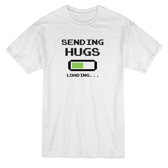 Sending Hugs Loading Graphic Men White T-Shirt, Male XX-Large