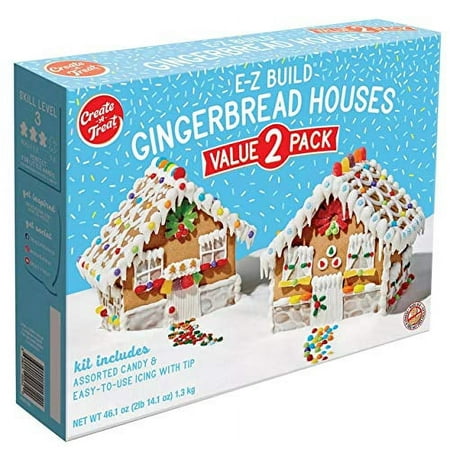 Create-A-Treat E-Z Build Gingerbread Houses, Value 2-Pack, 4