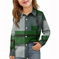 thumbnail image 2 of Long Sleeve Plaid Button Up Shirts for Boys Girls Classic Collared School Uniform Tops Kids and Toddlers Blouses (5 Years, Green 01), 2 of 7
