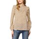 thumbnail image 2 of INSPIRAR CHIC Blusa de Ocio de Manga Larga con Lunares y Lazo en la Espalda M Tan, 2 of 7