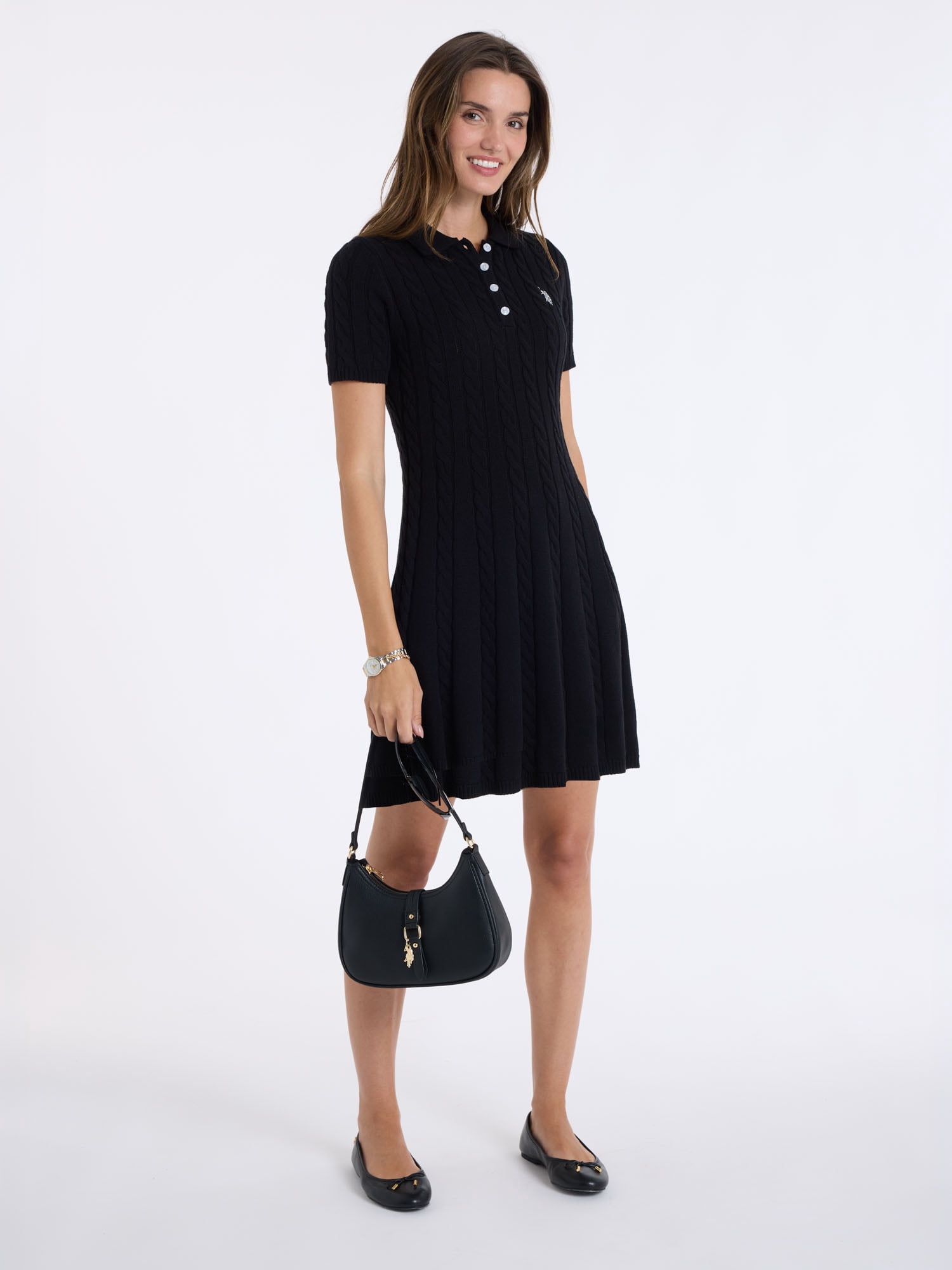 U.S. Polo Assn. Women's Cable Knit Sweater Dress