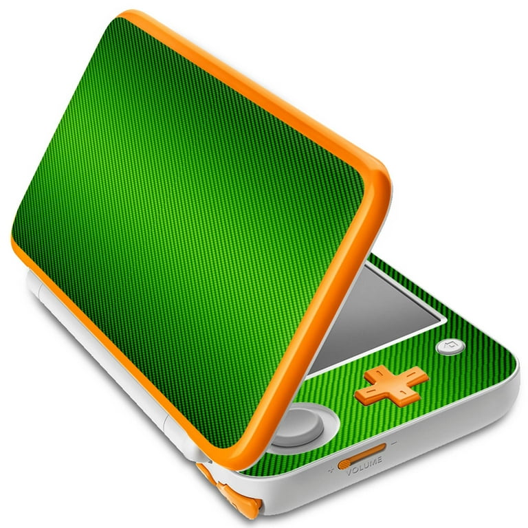 Nintendo 2DS XL Skin Decal Vinyl Wrap Lime Green carbon fiber