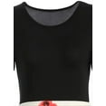 thumbnail image 4 of Women's Large Size Dress Rose Print Round Neck Short Sleeve Casual Fashion Dress, 4 of 6