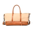 thumbnail image 3 of Weekender Travel Duffle in Beige Canvas and Genuine Leather, 3 of 13
