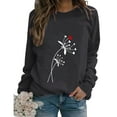 thumbnail image 2 of Baqcunre Crewneck Sweatshirts Print Loose Round Neck Pullover TopsLong Sleeve Workout Shirts Blouse Valentine Day(Dark Gray S-XXL),Womens Sweatshirt Womens Tops Valentine'S Day Shirts For Women, 2 of 4