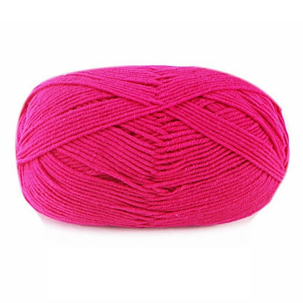 Matsuzay Hilo de ganchillo hilo de tejer multicolor prendas de bebé artesanías regalos hechos a mano hilos flexibles 4 capas para tejedores Artesanía 63rosa roja