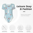 thumbnail image 6 of Naloa Easter Rabbit Women's Short-Sleeved Onesie, One-Piece Swimsuit for Parties, dates, clubs - Small, 6 of 9