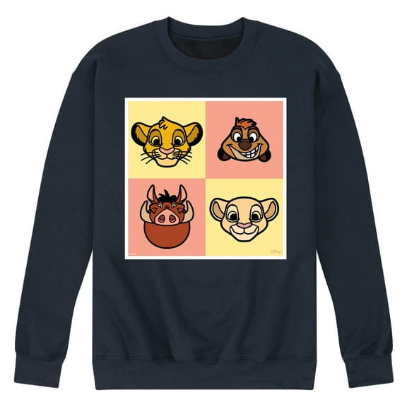 Disney - The Lion King - Faces Lion King  - Men's Crew Neck Fleece Pullover
