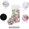 thumbnail image 3 of Coolnut 17.7 Inch Christmas Stockings, 2 PCS Colorful Peonies Pattern Presonalized Large Stocking Sock for Family Holiday Xmas Party Decorations, 3 of 7