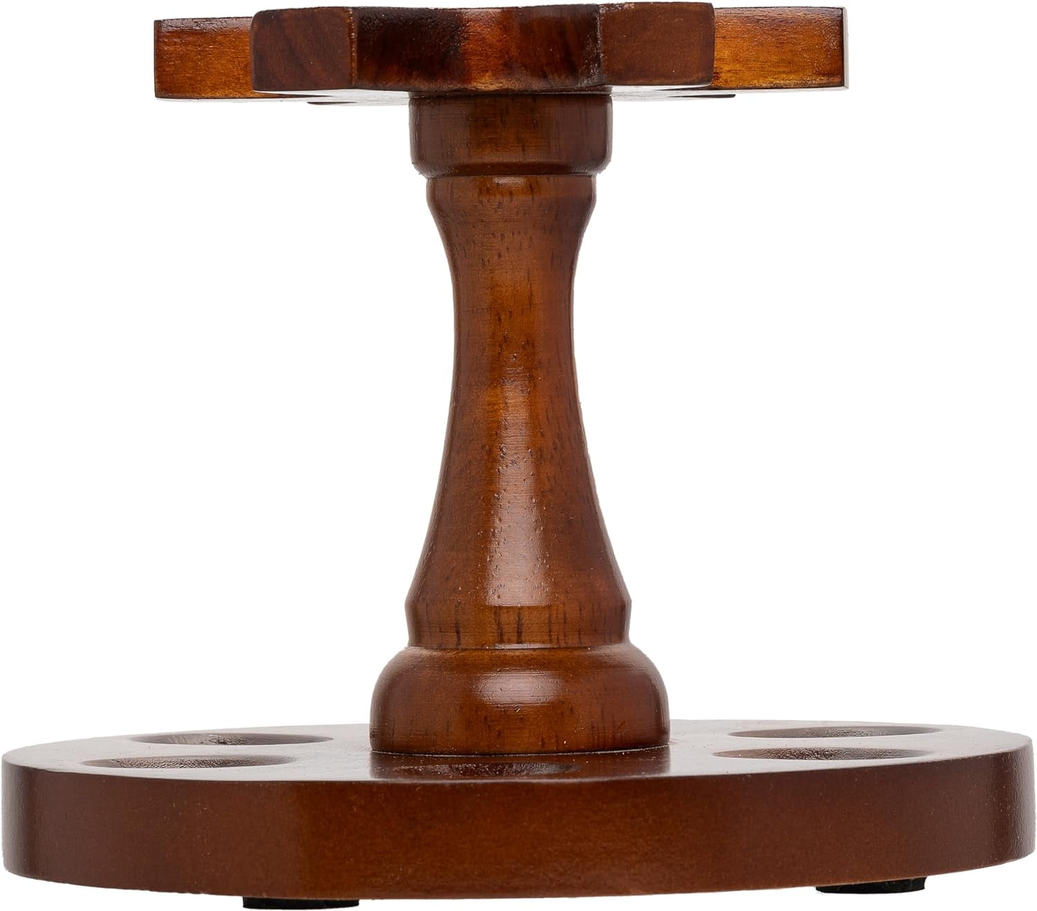 The Big Easy Tobacco Company Round Pipe Stand, 6 Pipe Capacity, Dark Walnut 