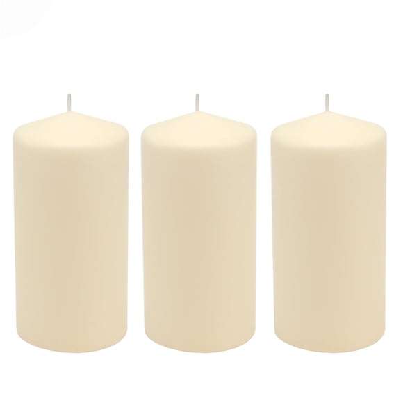 Stonebriar Velas tipo pilar de cera de color marfil sin perfume, 6 unidades de alto, 3 x 6 pulgadas, 65 horas de combustión, 65 horas de combustión