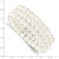 thumbnail image 3 of Fashion 6-7mm Button Fwc Pearl And Glass Beaded 3-Row Stretch Bracelet Made In China qh5396, 3 of 5