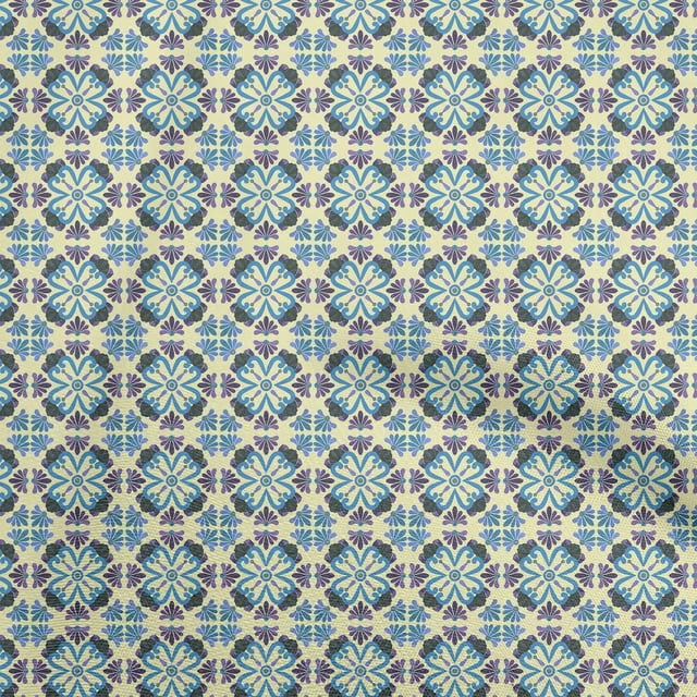oneOone Polyester Spandex Light Yellow Fabric Asian Suzani Sewing Craft Projects Fabric Prints By Yard 56 Inch Wide