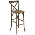 thumbnail image 3 of 2 Pk. HERCULES Series Dark Antique Wood Cross Back Barstool, 3 of 9