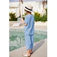 thumbnail image 6 of Arshiner Boy's 2 Pieces Clothes Set Henley Shirt Short Sleeve and Pants Wide Leg Baggy Summer Casual Outfits, 6 of 6