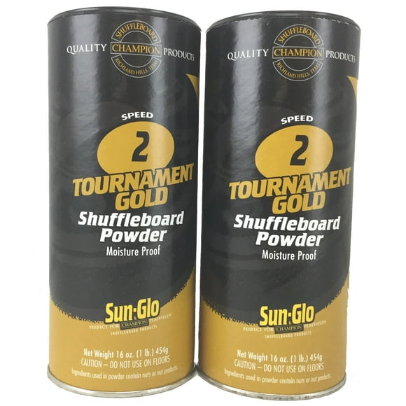 Paquete doble de cera en polvo Sun-Glo #2 Speed Tournament Gold Shuffleboard