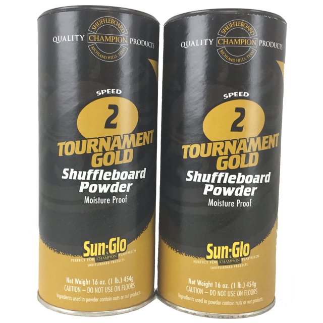 Paquete doble de cera en polvo Sun-Glo #2 Speed Tournament Gold Shuffleboard