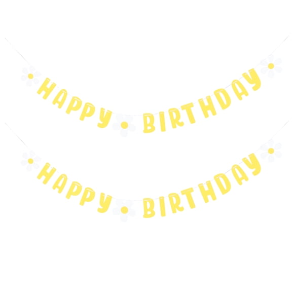 KAKOWELY 2 pancartas de feliz cumpleaños de fieltro para fiesta de cumpleaños, diseño de fiesta, decoración de fondo