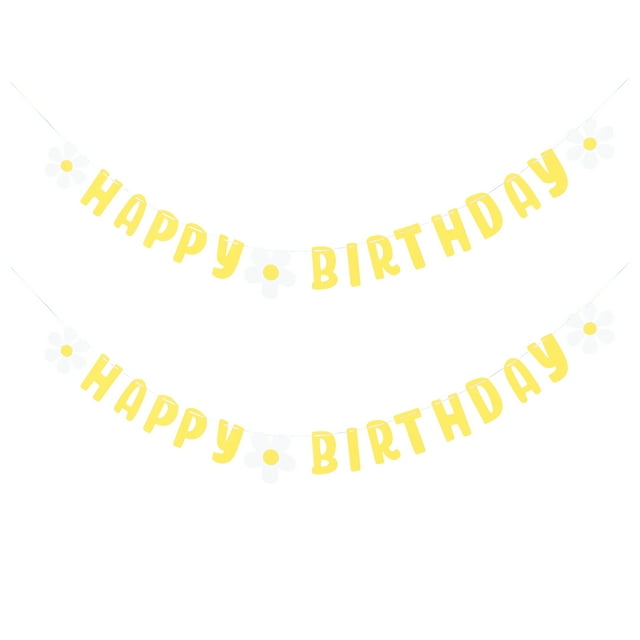 KAKOWELY 2 pancartas de feliz cumpleaños de fieltro para fiesta de cumpleaños, diseño de fiesta, decoración de fondo