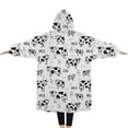 thumbnail image 2 of Oversized Wearable Blanket Hoodie,White Cow Milk Cow Pattern Sherpa Blanket Hoodie with Super Pockets,Super Warm Fuzzy Pullover for Women & Men, 2 of 6
