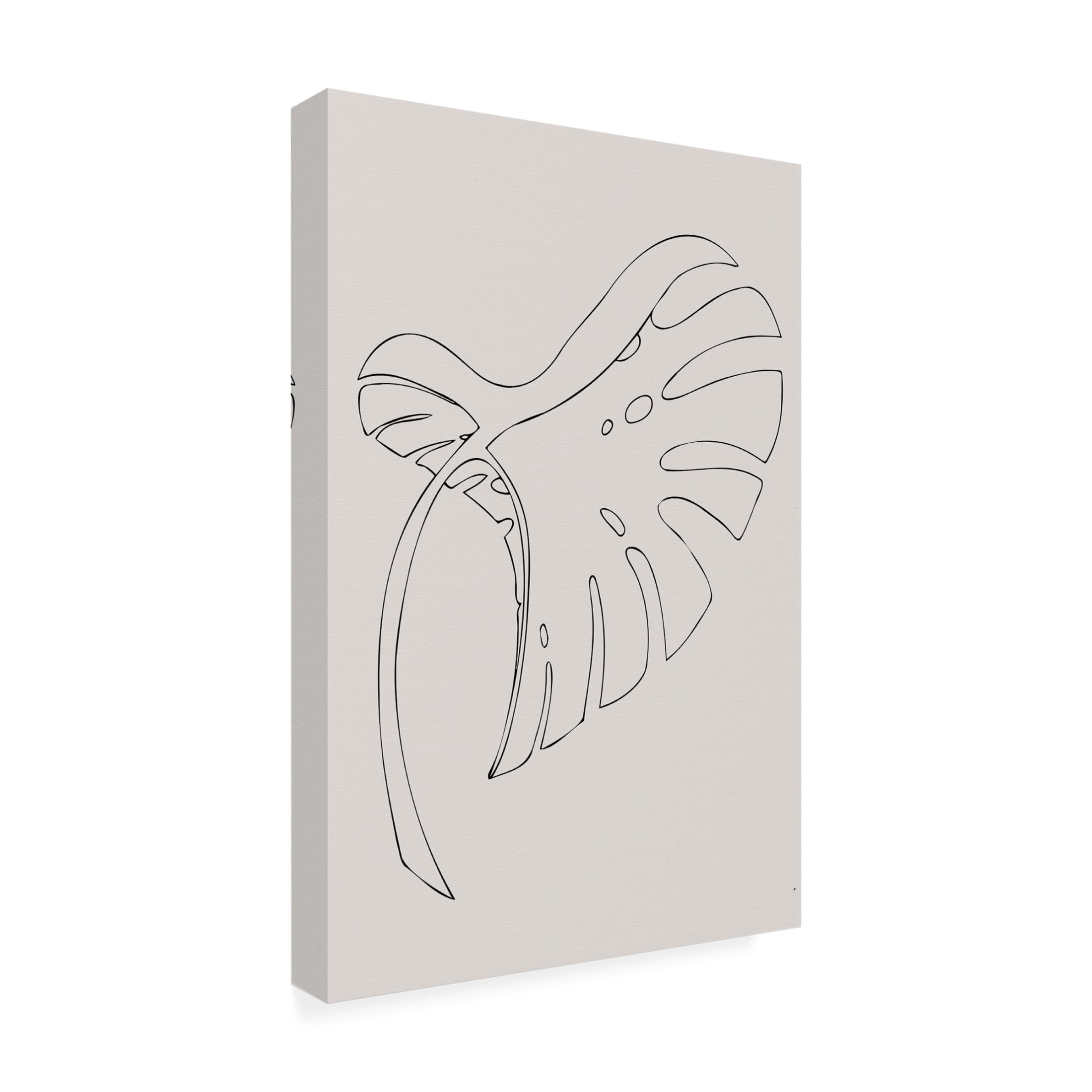 Canvas Wall Art - Pictufy Studio Ii 'Monstera Bent Beige' Wall Art for Living Room, Bedroom, or Office Décor by Trademark Fine Art - 16 x 24 Inches