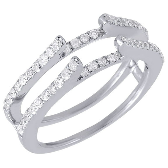 Diamond Solitaire Engagement Ring Enhancer Ladies Round 14K White Gold 0.50 Tcw.