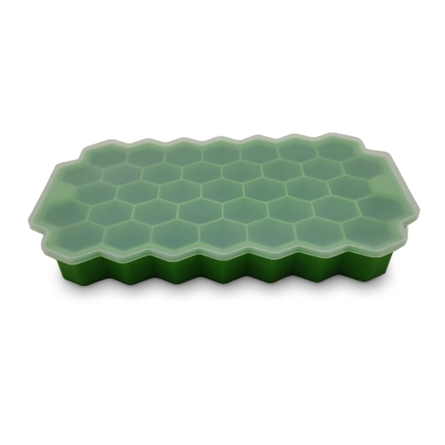 Cubo de hielo Molde suave Silicona Chocolate 37 Cavidades Molde Bandeja Restaurante Hogar Bebida fría DIY Accesorios para refrigerador Verde Methold HA012235-04