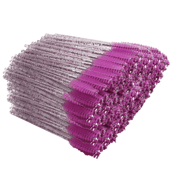 200pcs Disposable Mascara Wands Eyelash Brush Spoolies for Eye Lash Extension, Eyebrow and Makeup Crystal